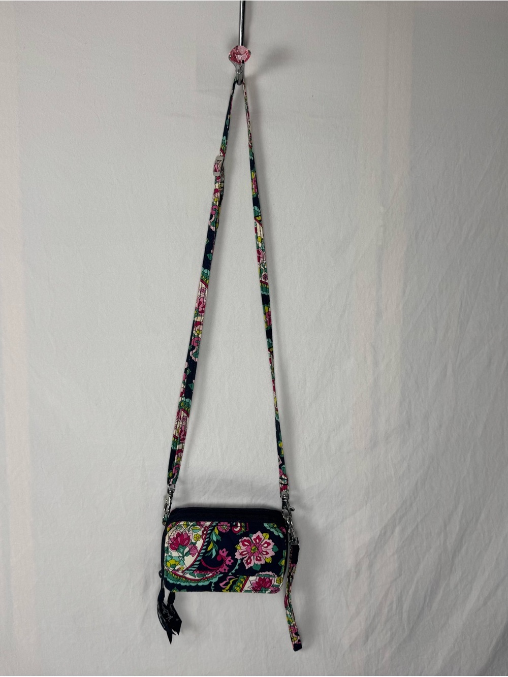 Vera Bradley Small Convertible Crossbody Wristlet Wallet Floral Paisley Quilted